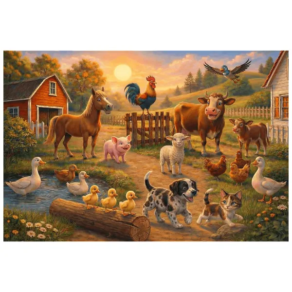 Prietenii de pe fermă puzzle de 100 de piese - Trefl imaginea 2