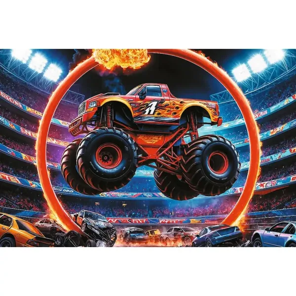 Puzzle cu 60 de piese Monster Truck show - Trefl imaginea 2