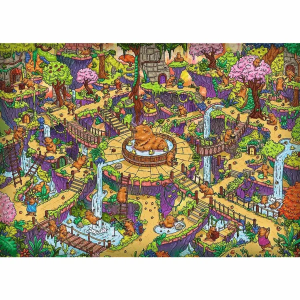 Puzzle cu capibara vesele de 500 de piese calitate Premium plus - Trefl imaginea 2