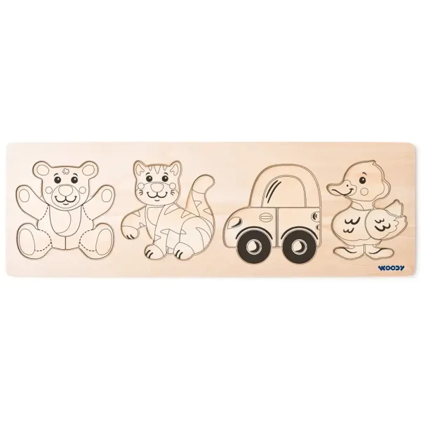 Puzzle cu păpuși din lemn 4 piese - Woodyland imaginea 2