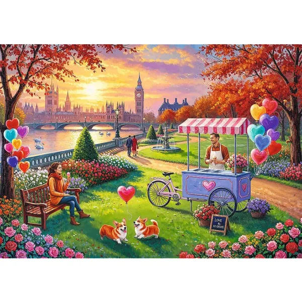 Puzzle romantic Londra 500 de piese calitate Premium plus - Trefl imaginea 2