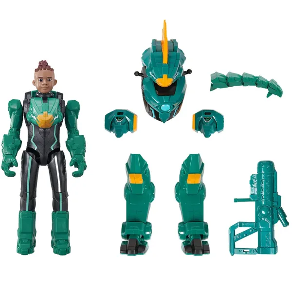 Quantum Heroes: Figurina de acțiune Dinoster Oz cu armură verde de 20 cm imaginea 2