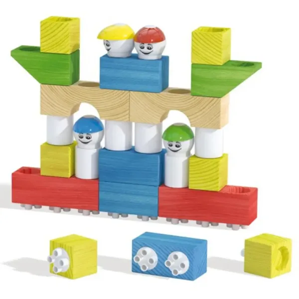 Quercetti: Modi Bloc Premium lemn şi plastic jucărie creativă 30 bc imaginea 2