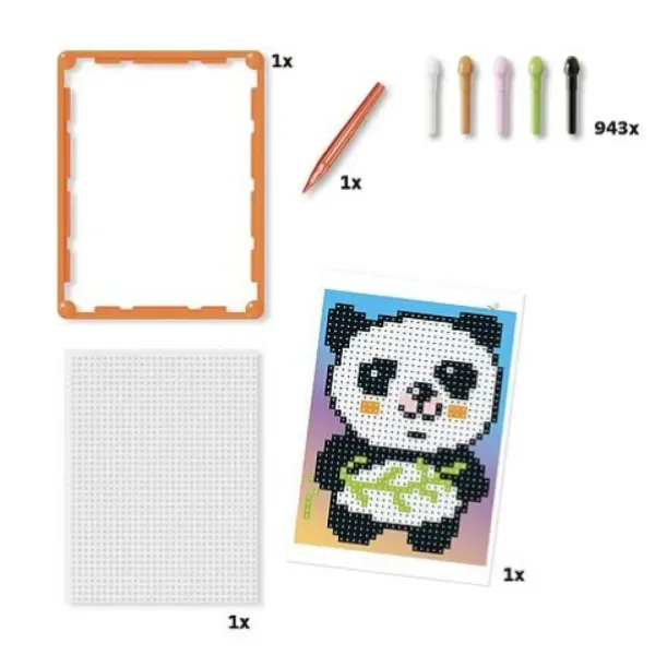 Quercetti: Pixel Art Panda biluțe imaginea 3