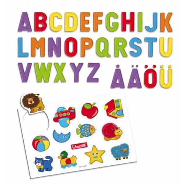 Quercetti: Tabel de magnet cu doua parti cu litere si marker imaginea 4