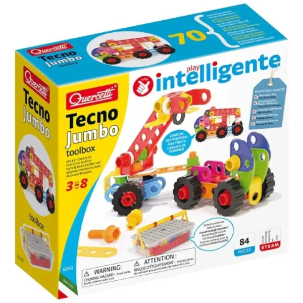Quercetti: Techno Jumbo vehicule de construcție set 90 bucăți imaginea 5