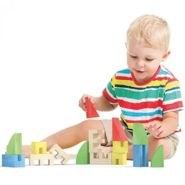 Quercetti: ToyTown Basic jucărie creativă 15 bucăţi din lemn imaginea 3