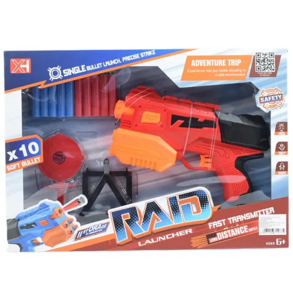 Raid Launcher: Pistol manual de tragere cu tinta si cartuse 26cm imaginea 10
