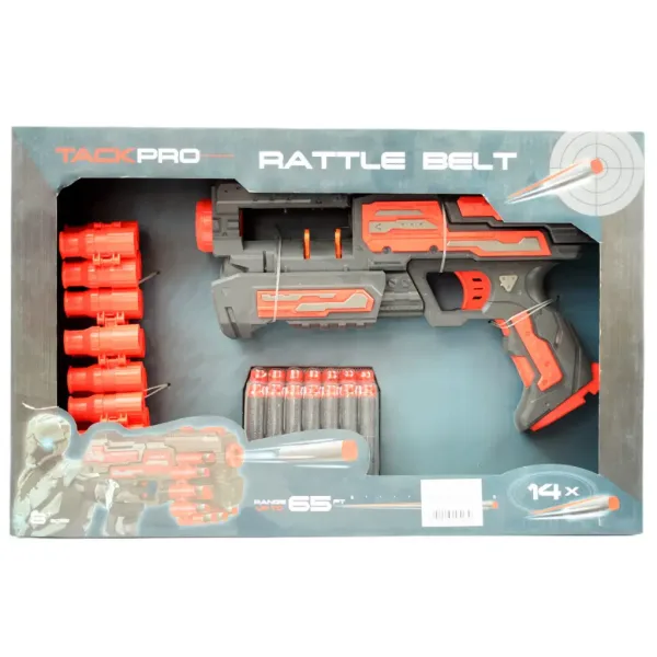 Rattle Belt Track Pro: Armă de burete cu magazie și cartușe cu o rază de tragere de 18 metri imaginea 10