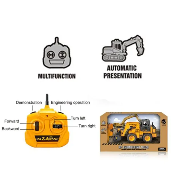 RC 2,4GHz buldozer cu telecomandă cu 6 funcții diferite 1/24 mărime imaginea 2