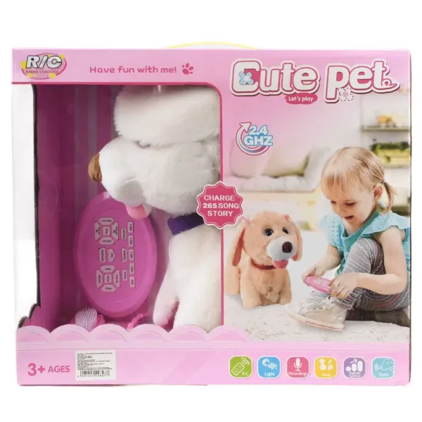RC Cute Pet: câine interactiv de pluș Labrador cu telecomandă și accesorii 2.4GHz 40cm imaginea 6