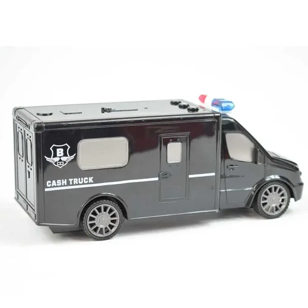 RC Furgonetă transportator de bani cu telecomanda cu efecte de lumina la scara 1/30 20cm imaginea 2