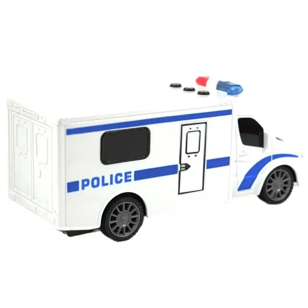 RC Microbuz de poliție cu telecomandă cu efecte luminoase și sonore la scară 1/24 20cm imaginea 2
