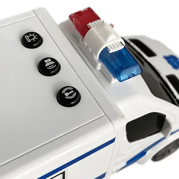 RC Microbuz de poliție cu telecomandă cu efecte luminoase și sonore la scară 1:18 20cm imaginea 3