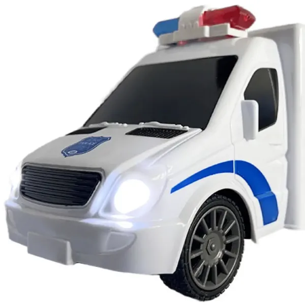 RC Microbuz de poliție cu telecomandă cu efecte luminoase și sonore la scară 1:18 20cm imaginea 4