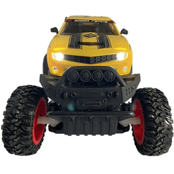 RC Off-Road mașină de jucărie galbenă Camaro cu lumini 27 MHz 29cm 1/14 scală imaginea 4