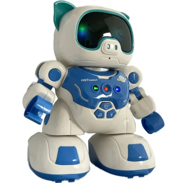 RC robot interactiv dansator porc cu telecomandă și cu efecte de lumina si sunet 20cm imaginea 4