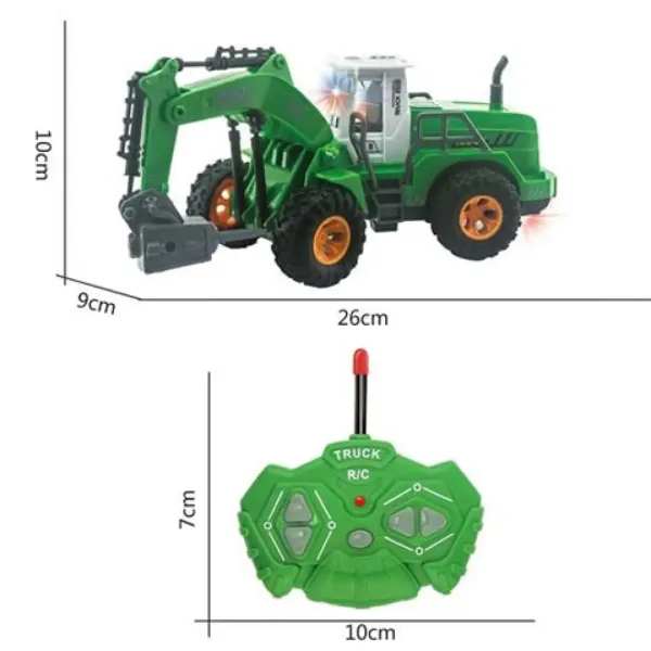 RC Truck vehicul de muncă verde cu telecomandă 1/30 27MHz imaginea 2