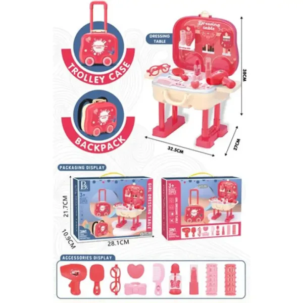 Roz 2in1 set coafor în valiză tip troler imaginea 1
