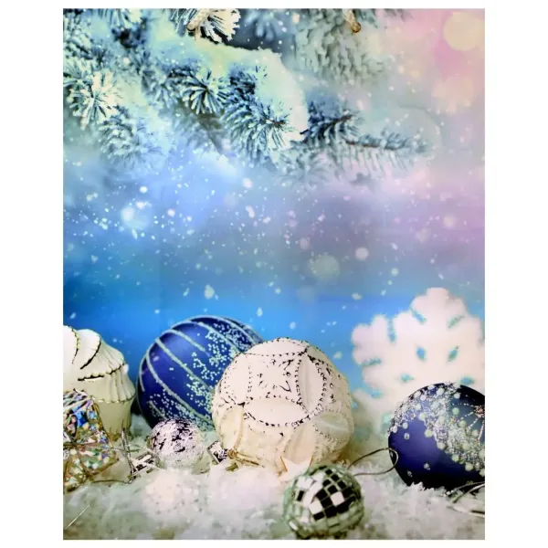 Sac de cadou cu model de decorațiuni de Crăciun 26x32x12,5cm imaginea 1