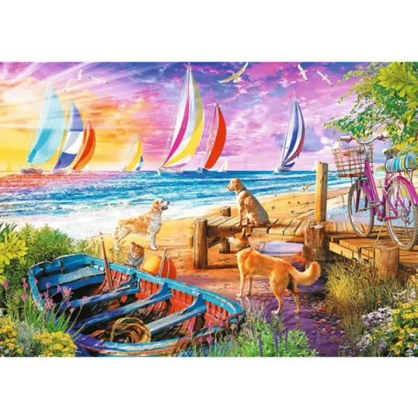 Sailboats View pe apă 1000 bucăți puzzle - Trefl imaginea 2