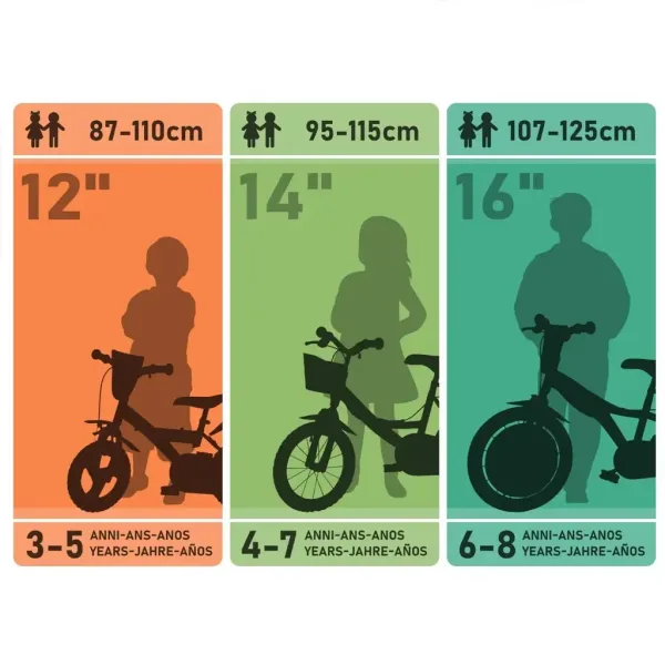 Sam, bicicleta pentru copii de pompier de 12” cu suport pentru sticlă și roți laterale de culoare albastru-galben – bicicleta Dino Bikes imaginea 2