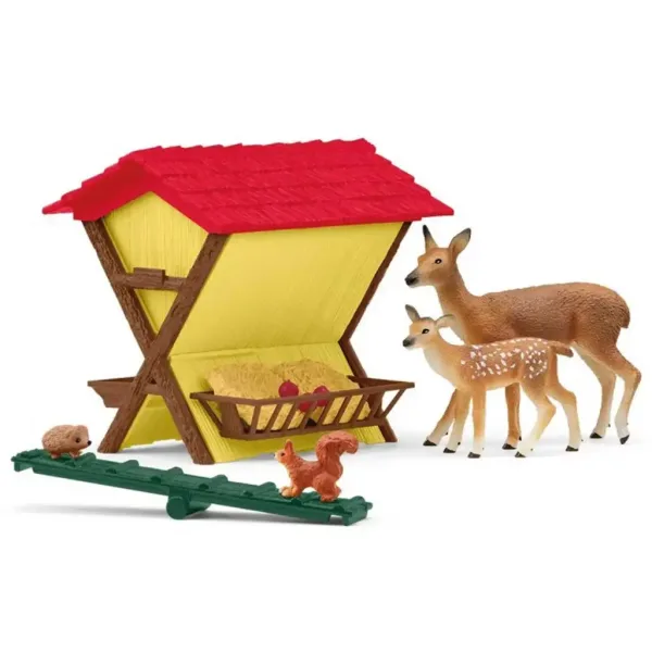 Schleich: Farm World - Set de joacă cu hrănitor pentru animale de pădure (42658) imaginea 3