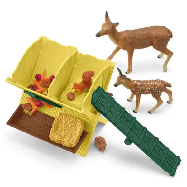 Schleich: Farm World - Set de joacă cu hrănitor pentru animale de pădure (42658) imaginea 4