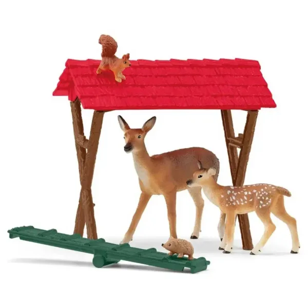 Schleich: Farm World - Set de joacă cu hrănitor pentru animale de pădure (42658) imaginea 5