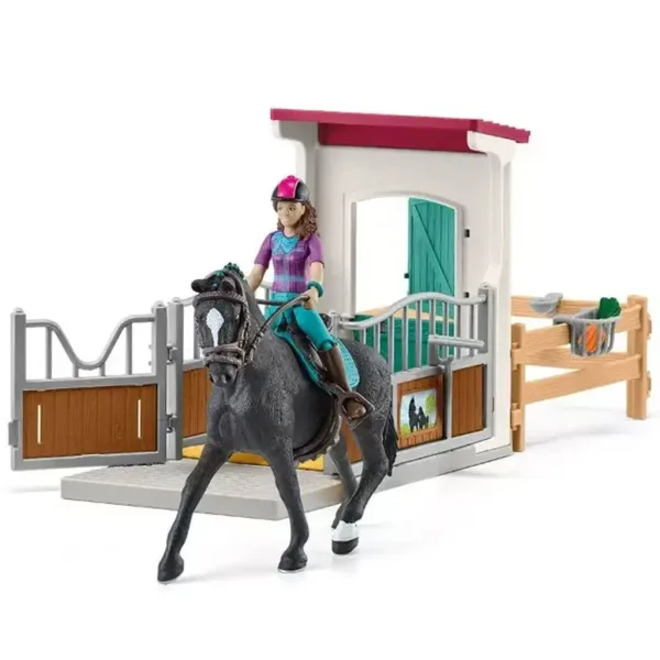 Schleich: Horse Club - Set de joc Lisa și Storm cu boxă pentru călărie imaginea 2