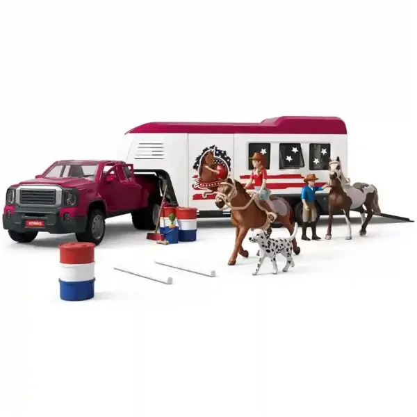 Schleich: Mașină de teren cu remorcă pentru cai (42705) imaginea 2