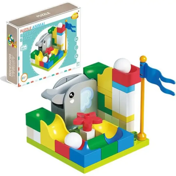 Set cuburi de construcție elefant colorat 44 bucăți imaginea 1