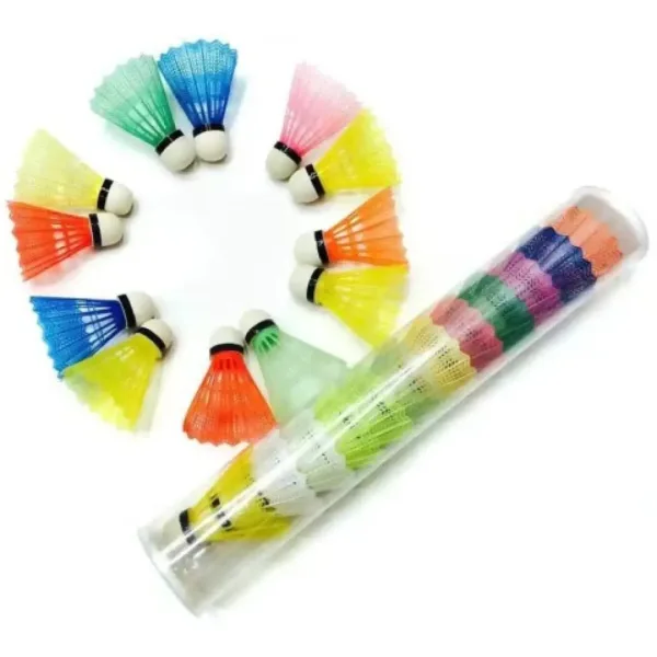 Set de badminton fluturaș colorat 12 bucăți imaginea 2