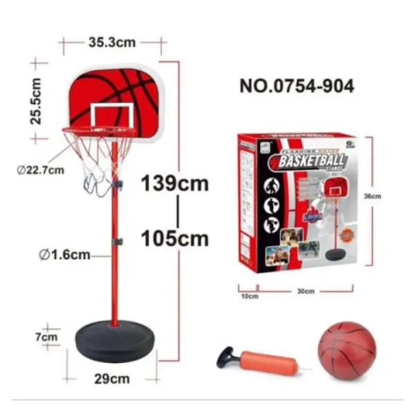 Set de Basketball cu pompă și minge imaginea 2