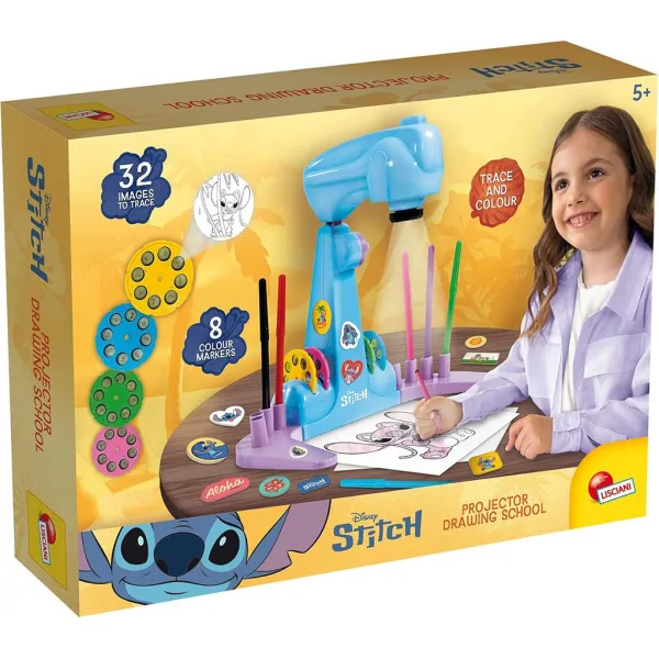 Set de colorat cu proiector Disney Stitch - Lisciani