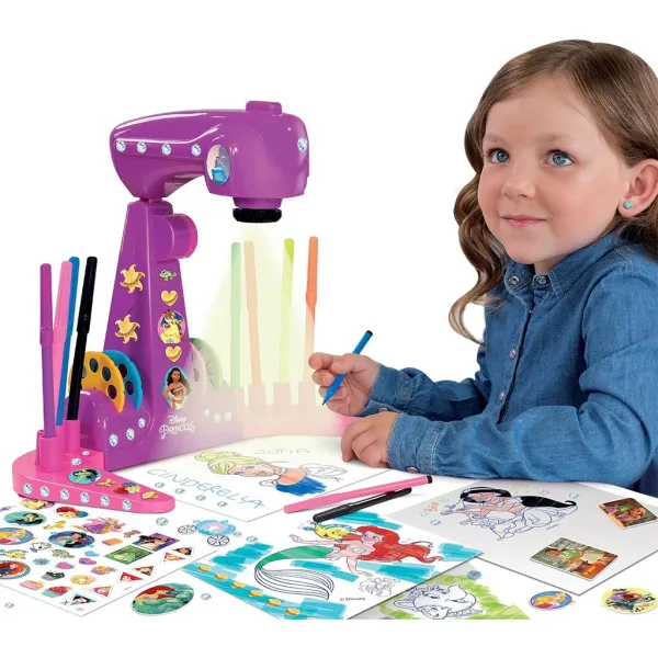 Set de colorat cu proiector Prințesele Disney - Lisciani imaginea 2