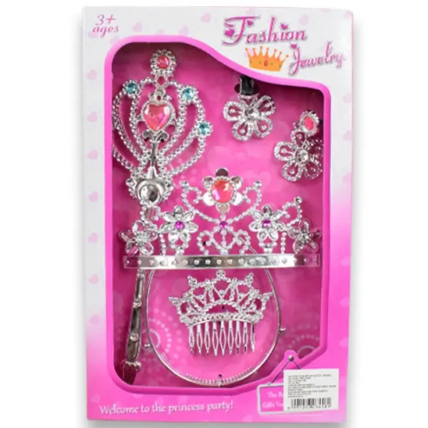 Set de frumusețe prințesă cu tiara, ac de păr, cercei și baghetă imaginea 6