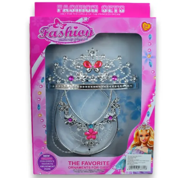 Set de frumusețe prințesă cu tiara și colier imaginea 2
