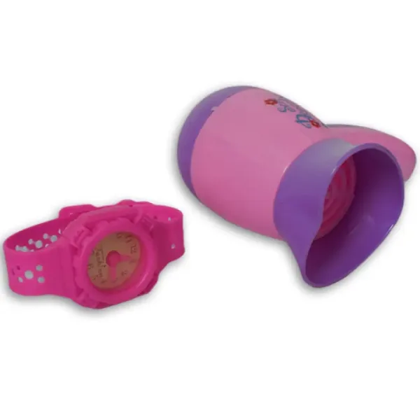 Set de frumusețe roz din 9 piese cu pantofi, ceas și accesorii imaginea 3