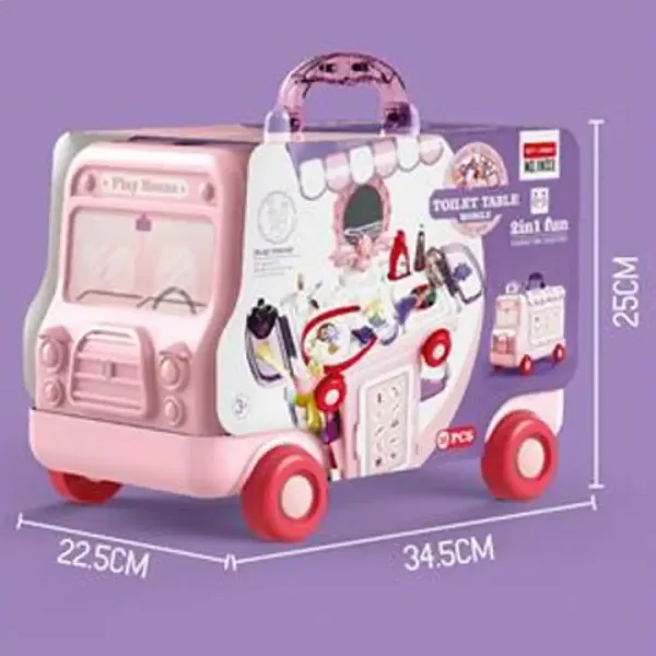 Set de frumusețe în cutie rulantă roz 36buc imaginea 2