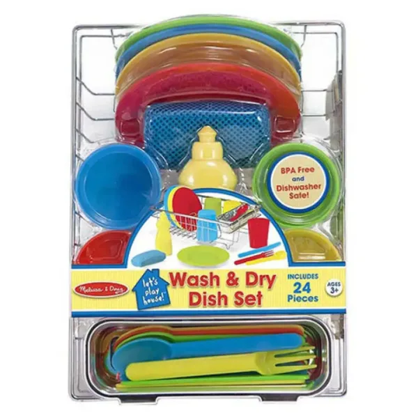 Set de joacă cu ustensile de gătit și suport de scurgere - Melissa & Doug imaginea 3