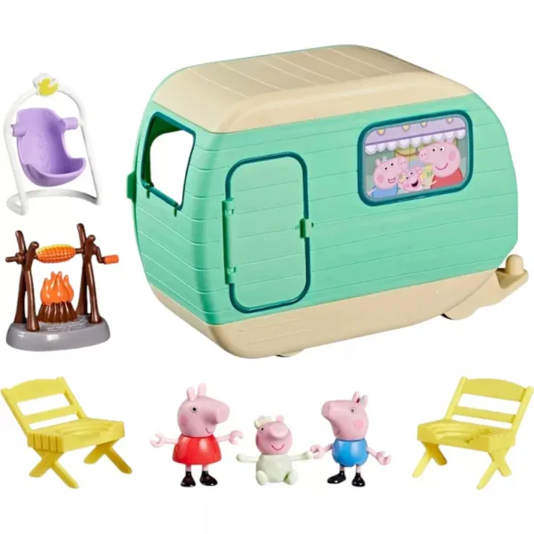 Set de joacă Peppa Pig cu rulota celor trei purceluși și figurine – Hasbro imaginea 3