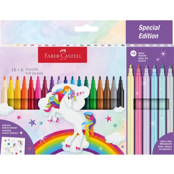 Faber-Castell: set de 24 de markere cu unicorni imaginea 1