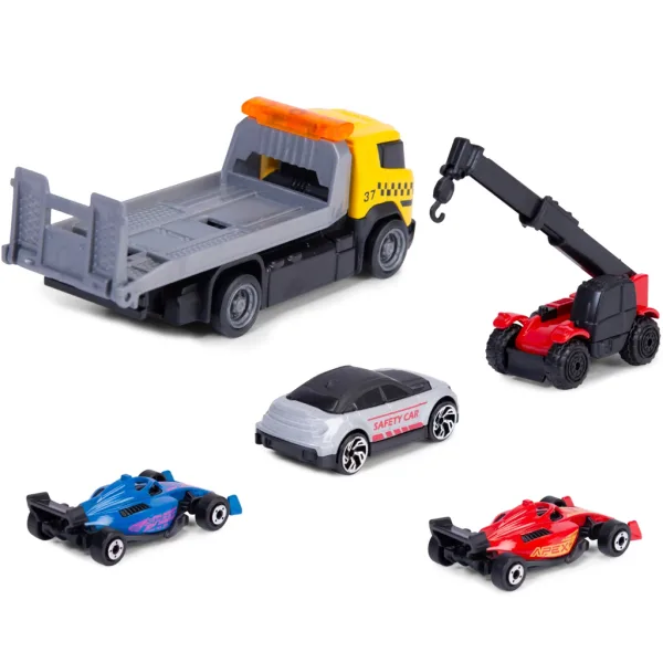 Set de mașini de curse Formula Racer cu mașină de transport în două variante 1 buc – Dickie Toys imaginea 3