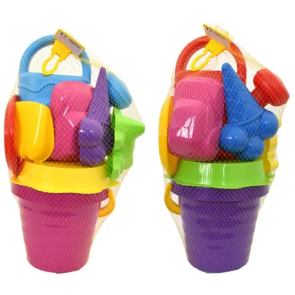 Set de nisip mare cu găleată ondulată 10 piese - D. Toys imaginea 3