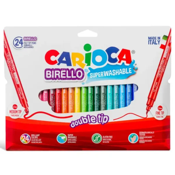 Set marker colorat cu doua capete de 24 bucati - Carioca imaginea 1