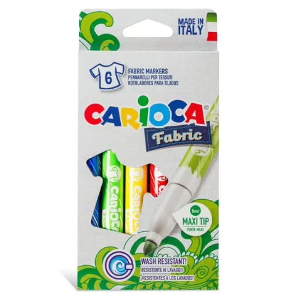 Set markere textil 6 bucăţi - Carioca imaginea 2