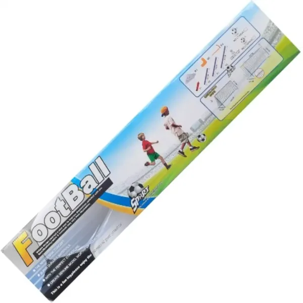 Set poartă de fotbal cu plasă, minge și pompă imaginea 4