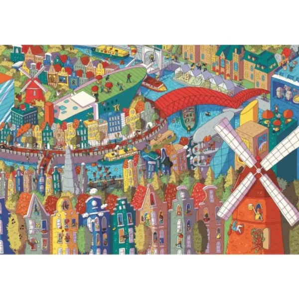 Sneaky Peekers: Amsterdam UFT 1000 bucăți puzzle - Trefl imaginea 2