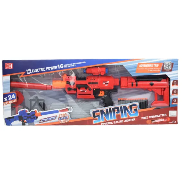 Sniping: Pistol electric transformabil gigant cu gloanțe de burete cu cartușe și țintă de 79 cm imaginea 17
